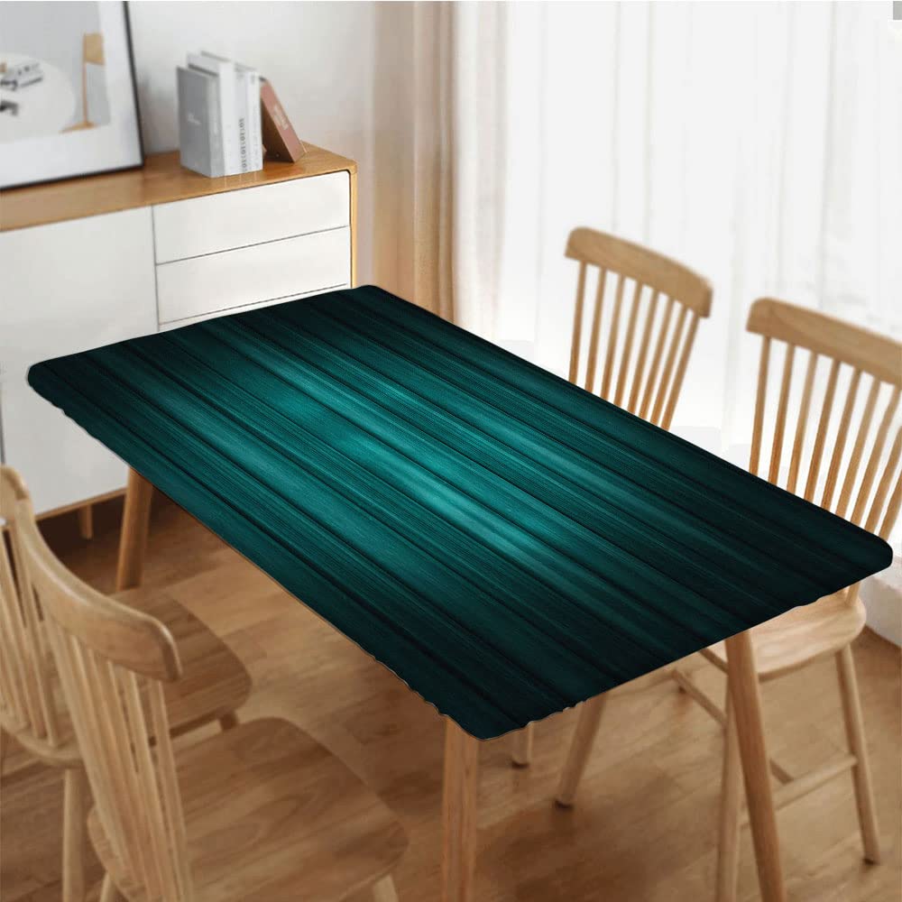 Wood Texture Fitted Tablecloth - Waterproof Rectangular Table Cover For Outdoor & Parties