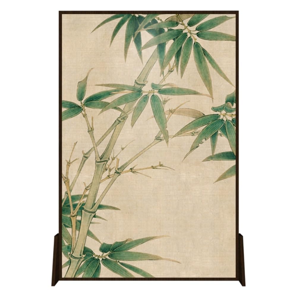 Privacy Screen Floor-standing Screen Partition for Living Room Entrance Home Tea Study Decorative Bamboo Leaf Room Divider