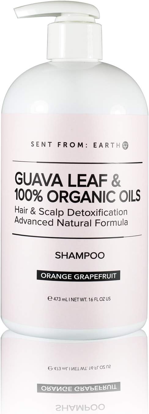 Sent From Earth] GUAVA LEAF & 100% ORGANIC OILS Hair & Scalp Detoxification Shampoo Advanced Natural Formula 16oz.
