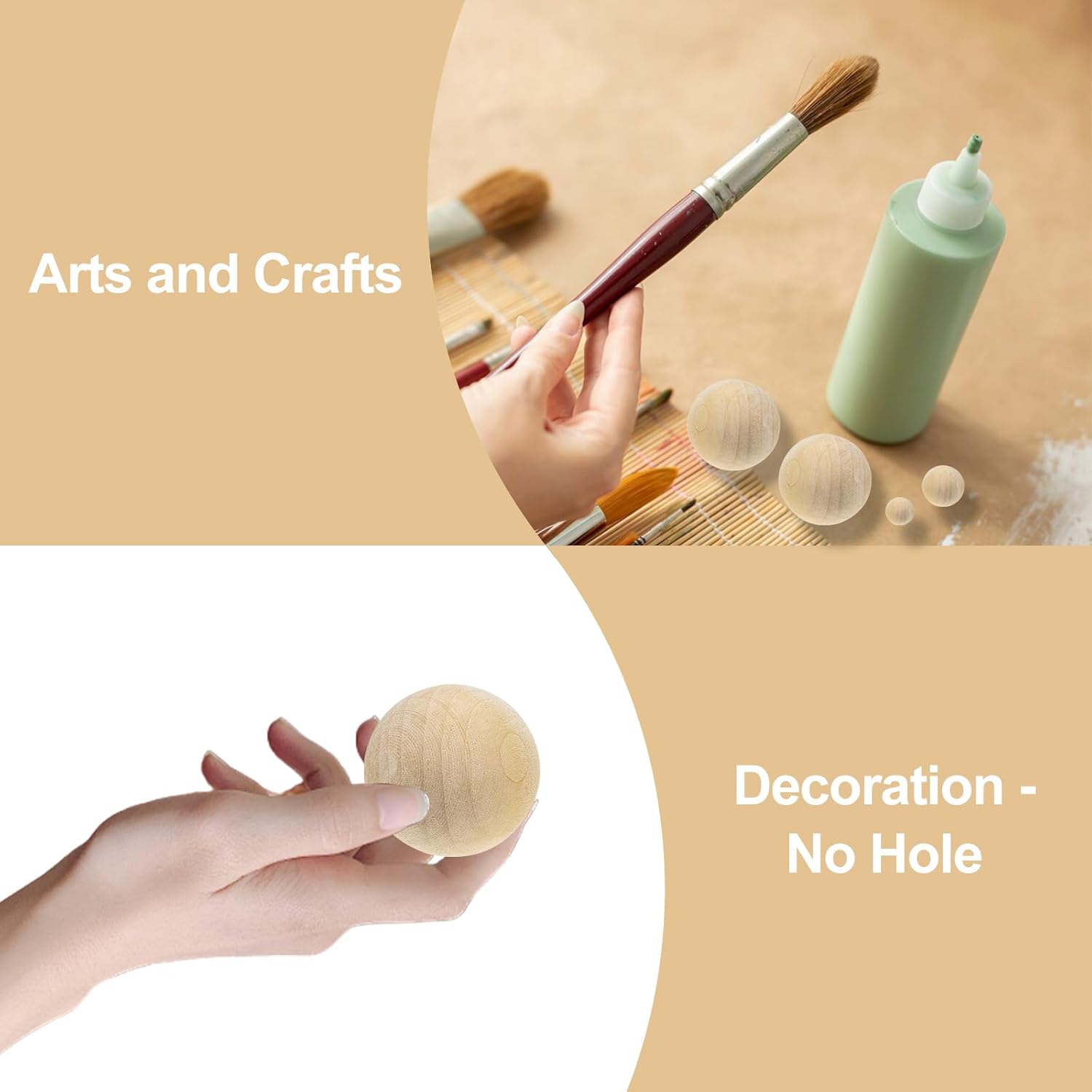 50Pcs 1 Inch Unfinished Natural Wooden Balls, 25mm Round Wood Craft Spheres for DIY Projects, Arts and Crafts, Decoration - No Hole - Image 7