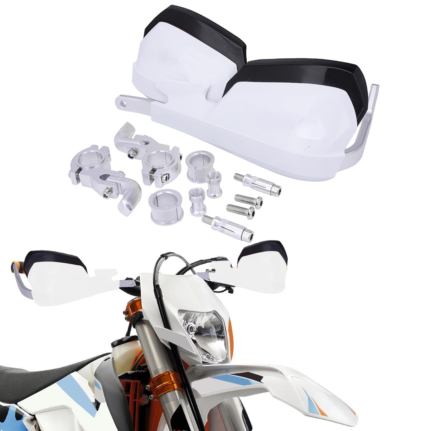 2 Universal Motorrad Handschutz Mit LED Licht - Für Dirt Bike, ATV & Quad