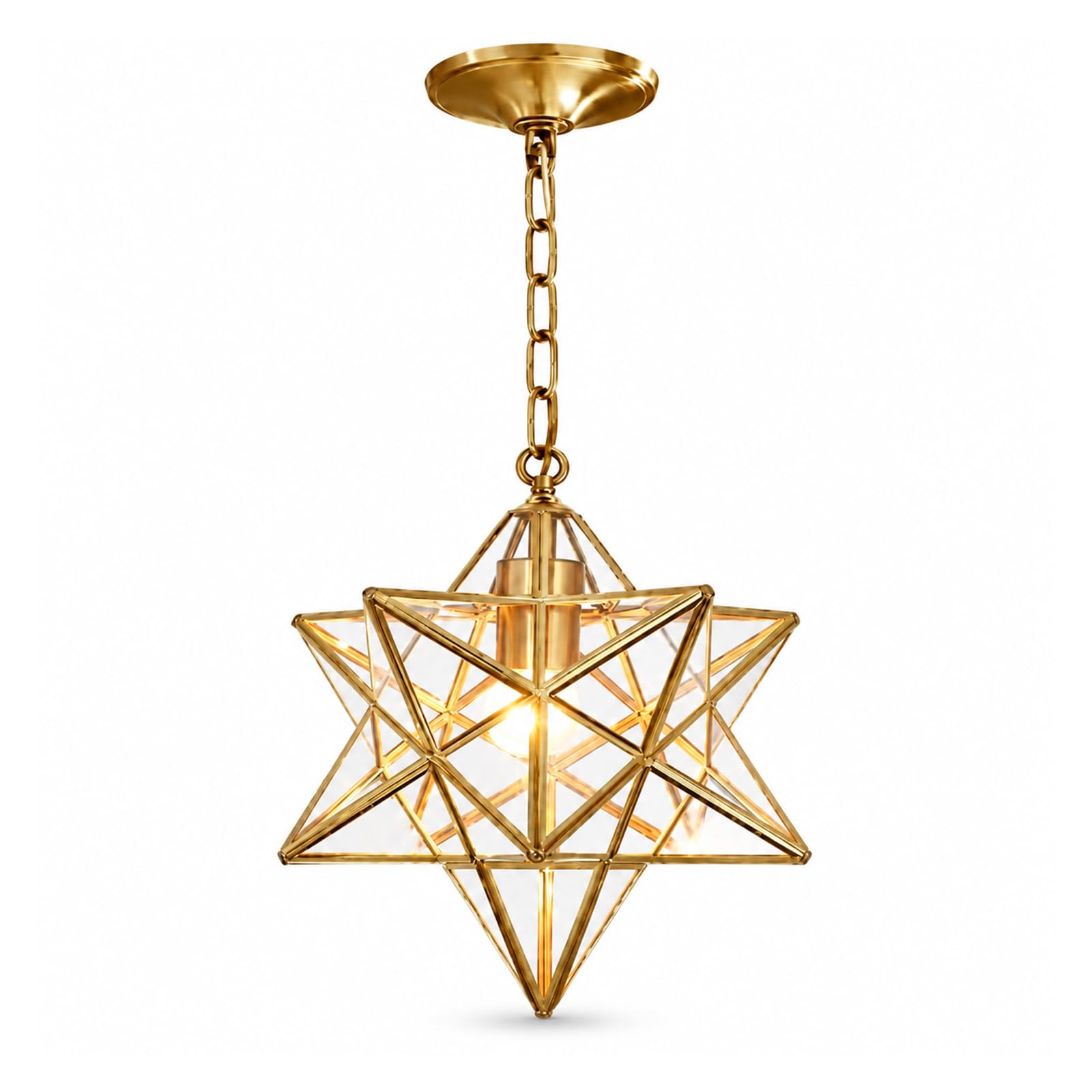 Kikioo Clear Crystal Star Glass Pendant Light
