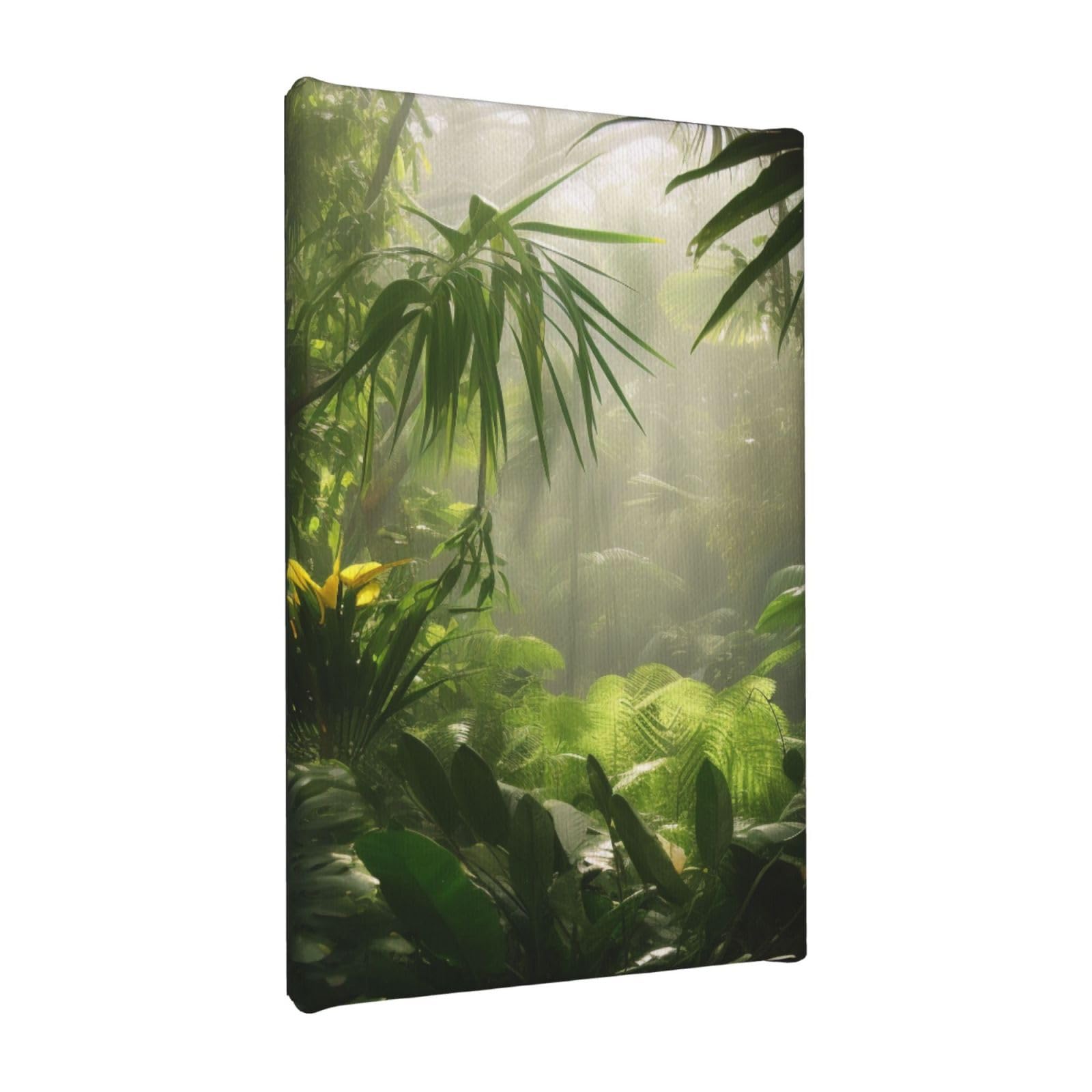 YKLJG Tropical Rainforest Jungle Scene Printed Wall Art Canvas Painting 20x30 CM Wooden Framed Picture Painting Artwork Prints for Bedroom Kitchen Home Office Decor