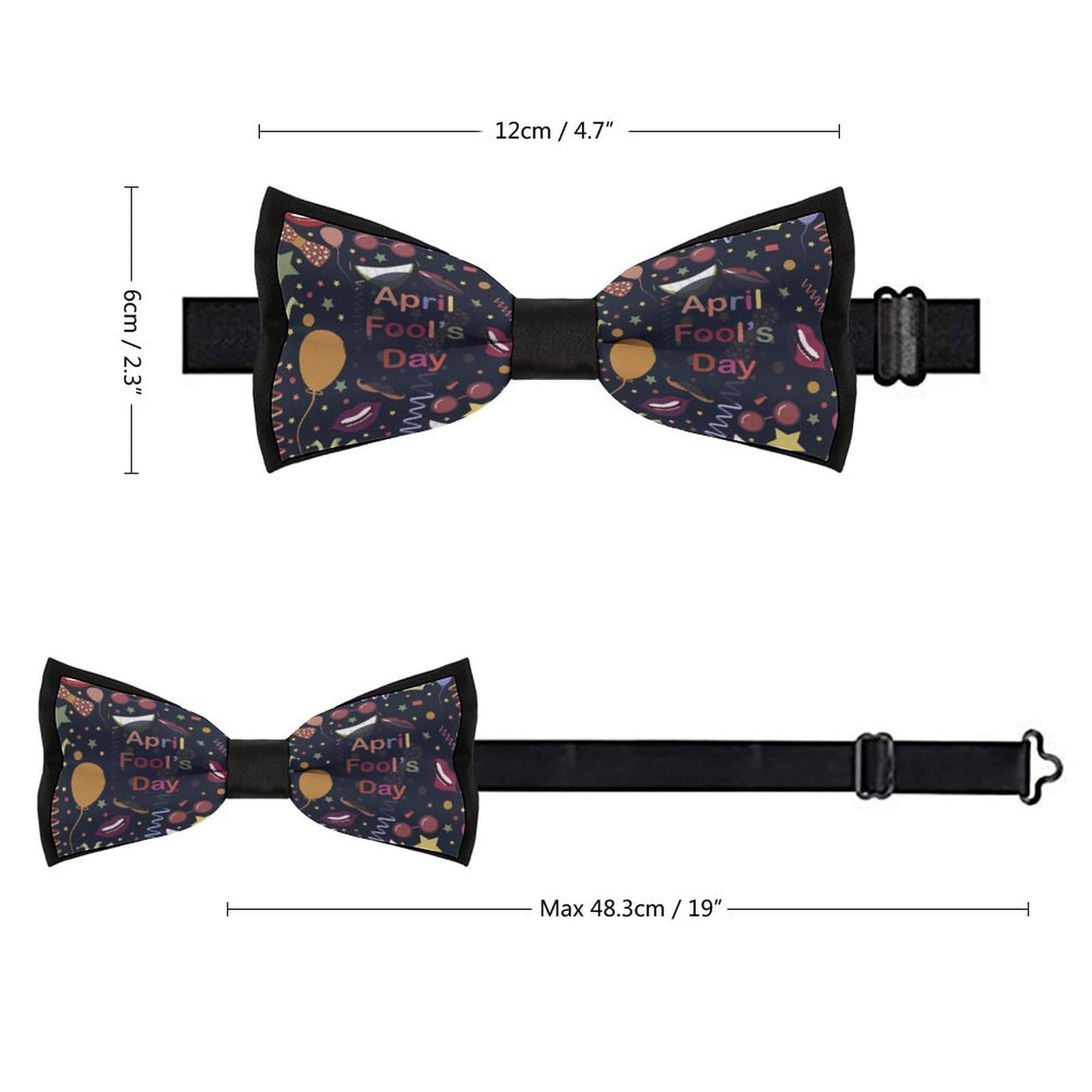 GoasNei Happy April Fool's Day 2023 Bow Tie for Men Adjustable Necktie Funny Tie Neck Ties for Weddings Party