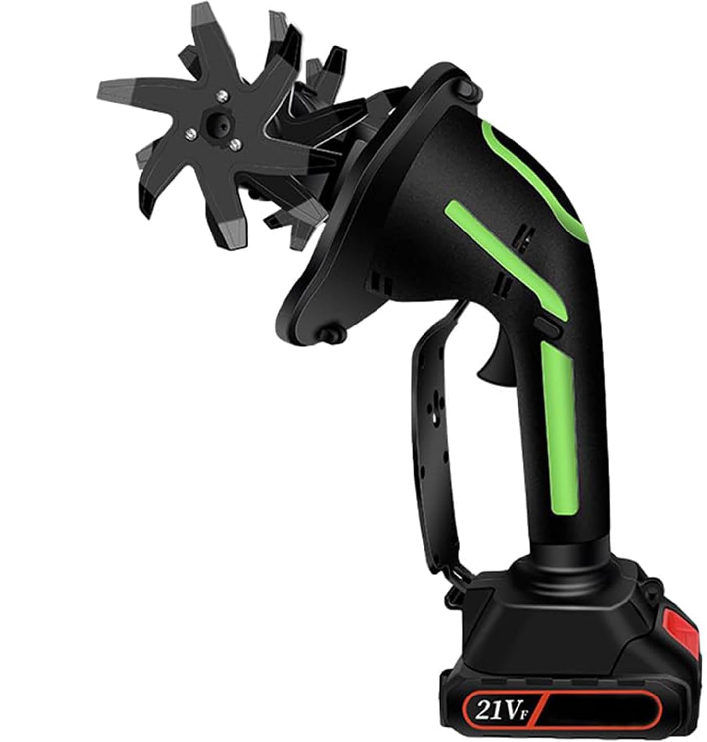 21V Creint de jardin électrique sans fil, Mini cultivateur portable avec 4 lames en acier pour le vrac du sol, la préparation de lit de désaltération et de fleur, conception légère pour la serre et l'