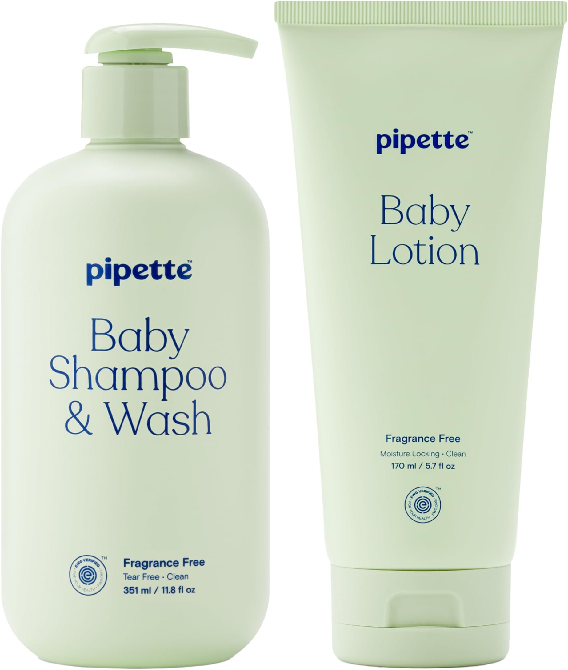 Fragrance Free Wash and Lotion Duo, Pack of 2, Fragrance Free Baby Shampoo and Body Wash, Unscented Lotion for Newborns, Sensitive Skin, and Kids, Tear-Free Bath Time, Hypoallergenic