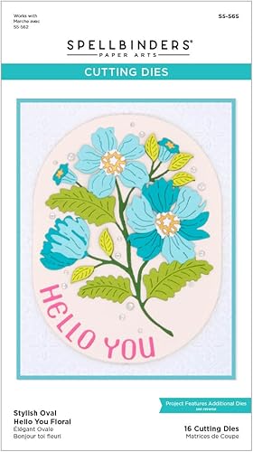 SPELLBINDERS PAPERCRAFTS, INC Spellbinders - Colección de troqueles grabados, ovalada con estilo Hello You Floral, metal