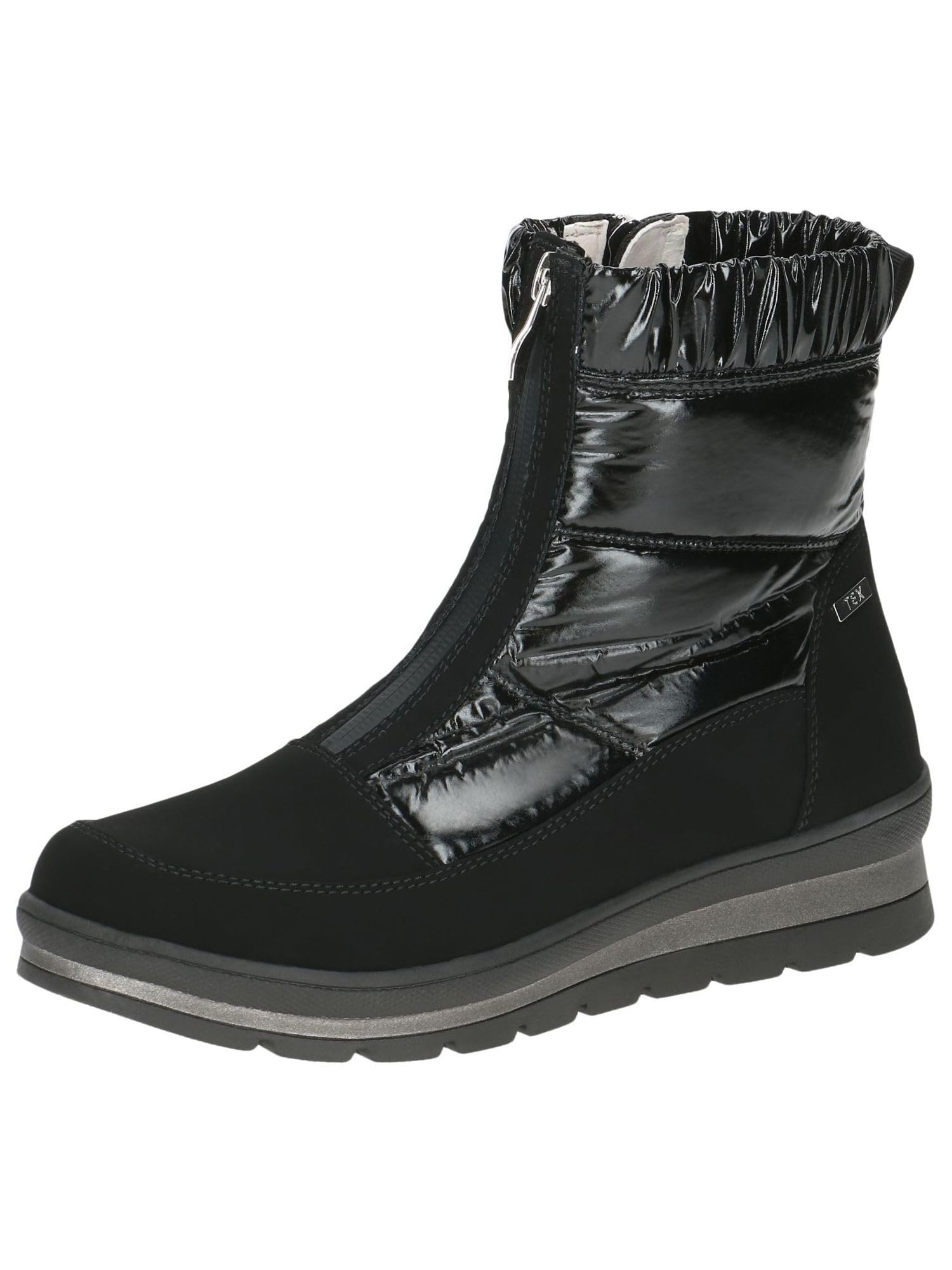 Caprice women's winter boots flat vegan water-repellent, Black (Black Comb), 7.5 UK