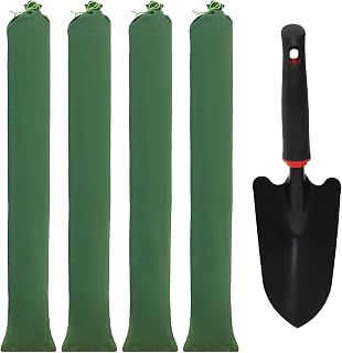 Sand Bags for Flooding, 4 Pcs Long Canvas Reusable Flood Water Barrier Suitable for Indoor and Outdoor etc to Control Flooding in Rainy Season (4 feet 7 inch),Present a Small Shovel for Digging Soil