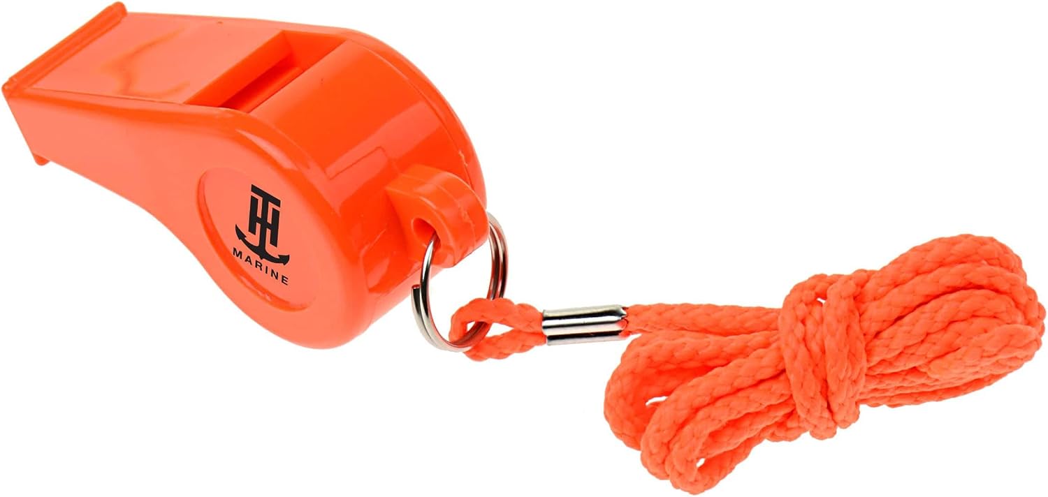 T-H Marine Safety Whistle - Loud, Durable, and Waterproof Emergency Signal Whistle for Boating and Outdoor Use