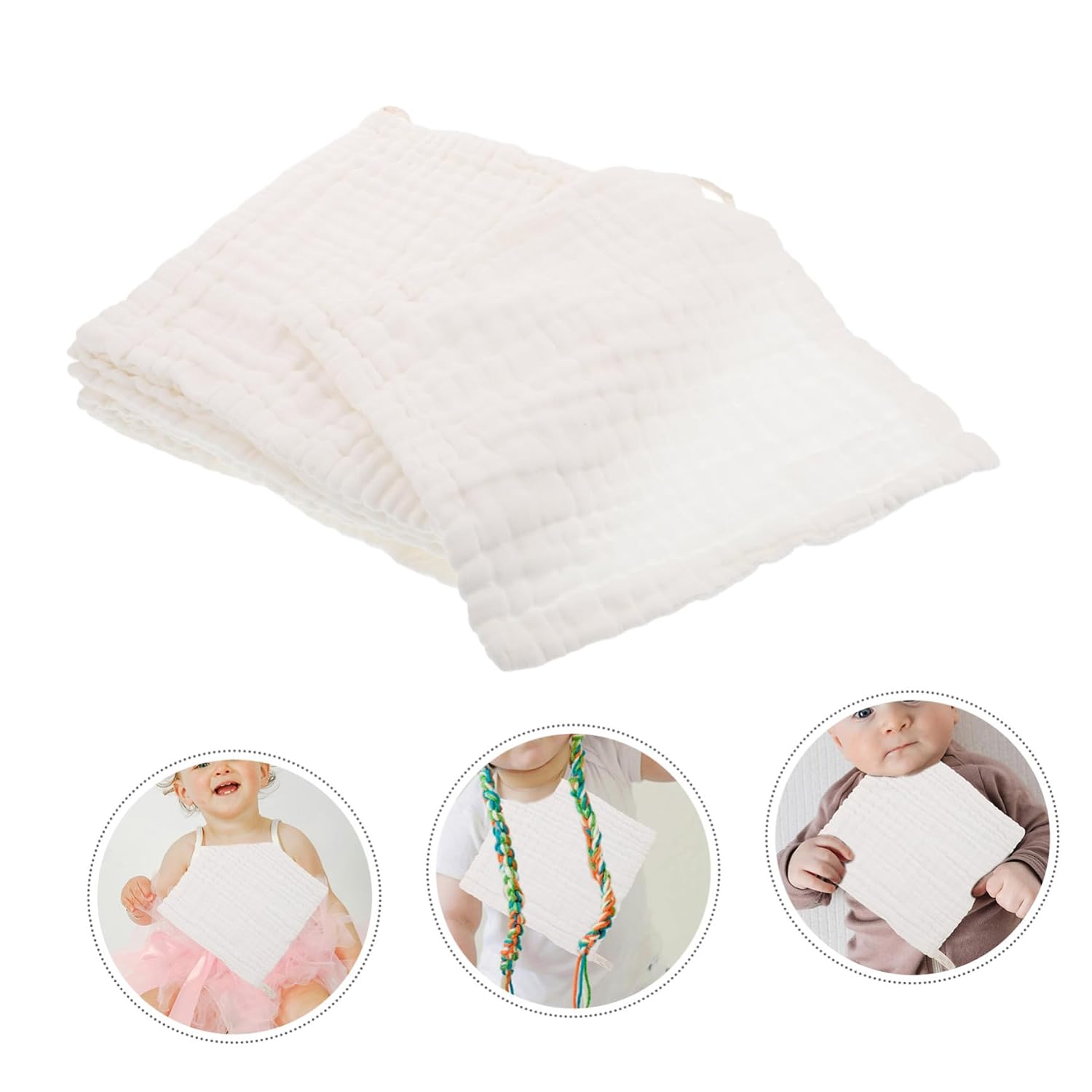 Baby Cotton Gauze Washcloths 10pcs White Soft Gentle Multifunctional
