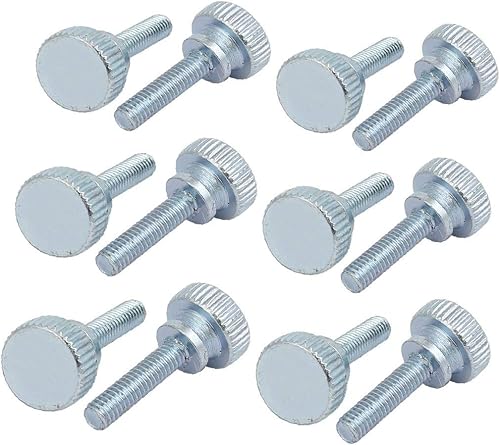 X-DREE M4x16mm Carbon Steel Flat Knurled Head Fully Threaded Thumb Screw Bolt 12pcs(M4x16mm Acero al carbono con cabeza moleteada completamente