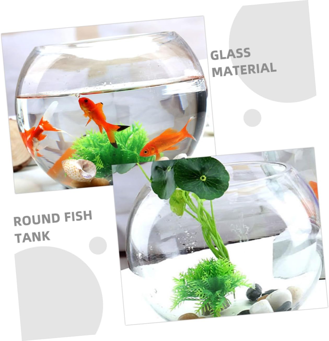 SUPVOX Round Glass Fish Bowl for Hydroponic Plants Spherical Fish Tank for Office and Living Room Decor Glass Vase for Tabletop Display