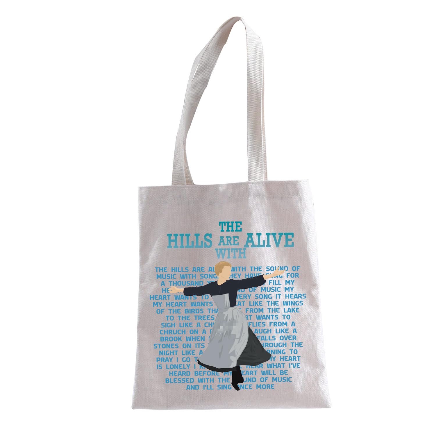 XYANFA Sound Music Musical Inspired Tote Bag The Hills Are Alive Theatre Musical Lover Gift Sound  Musicl Fans Shopping Bag