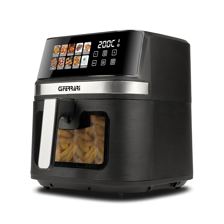 G3 Ferarri G10212 Friggisano 8L Friggitrice ad Aria 8 Litri, 1700 W, Display digitale a colori, 10 programmi, Temperatura 80-200°C, BPA/PFOA Safe, Timer 60 min, Ricettario incluso