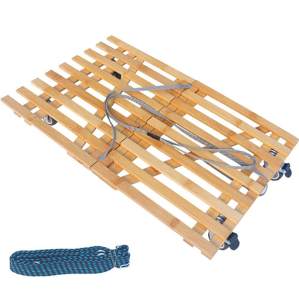 CNMUDONSIPortable Dolly Folding Cart Lightweight Hand Truck Foldable 300 lb with 6 Wheels 22.8*14.8 in Furniture Dolly for Moving