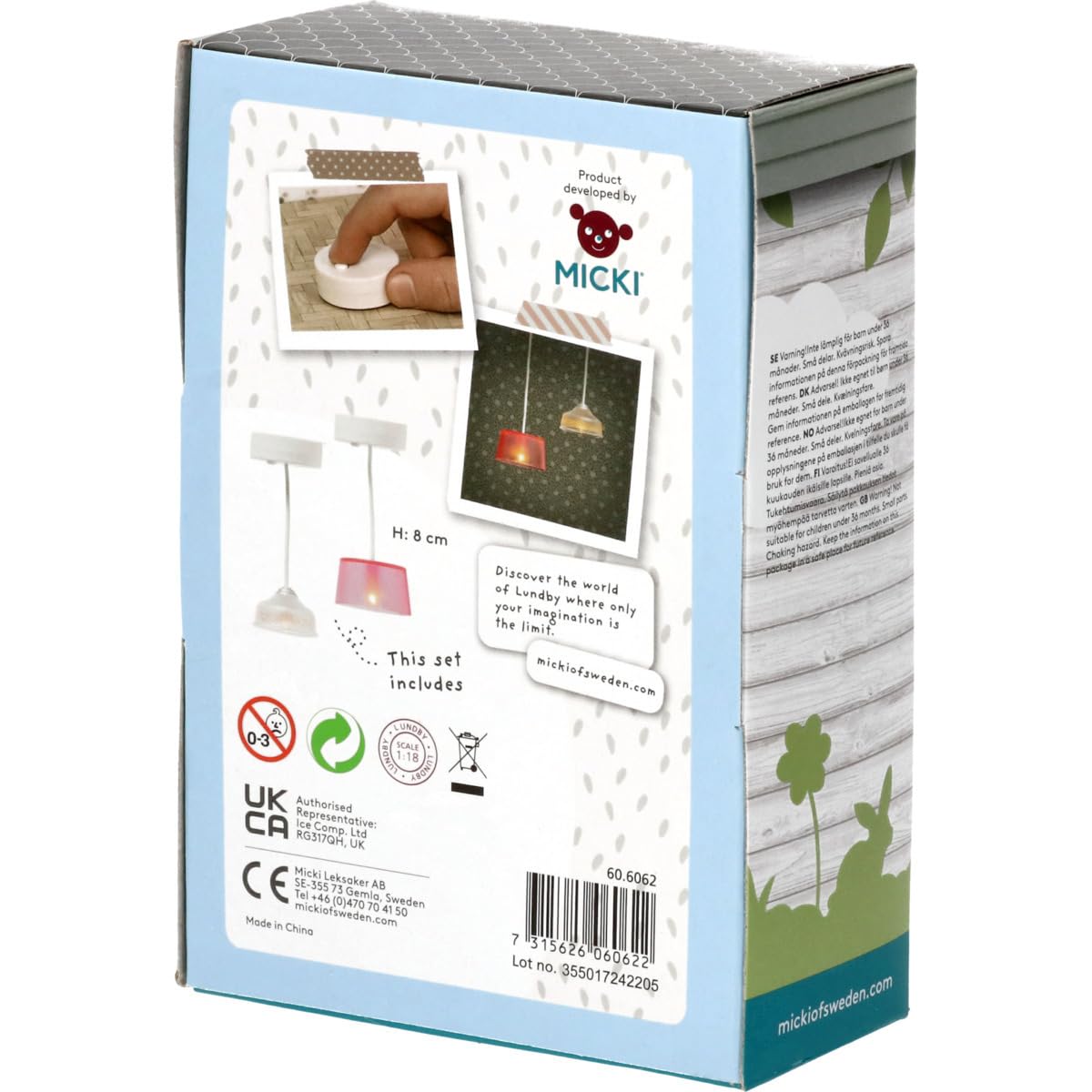 LUNDBY Luci per casa delle bambole a batteria, accessori per la casa delle bambole, piccola lampada da soffitto a LED, faretti e lampada da pavimento, set di mobili per casa delle bambole