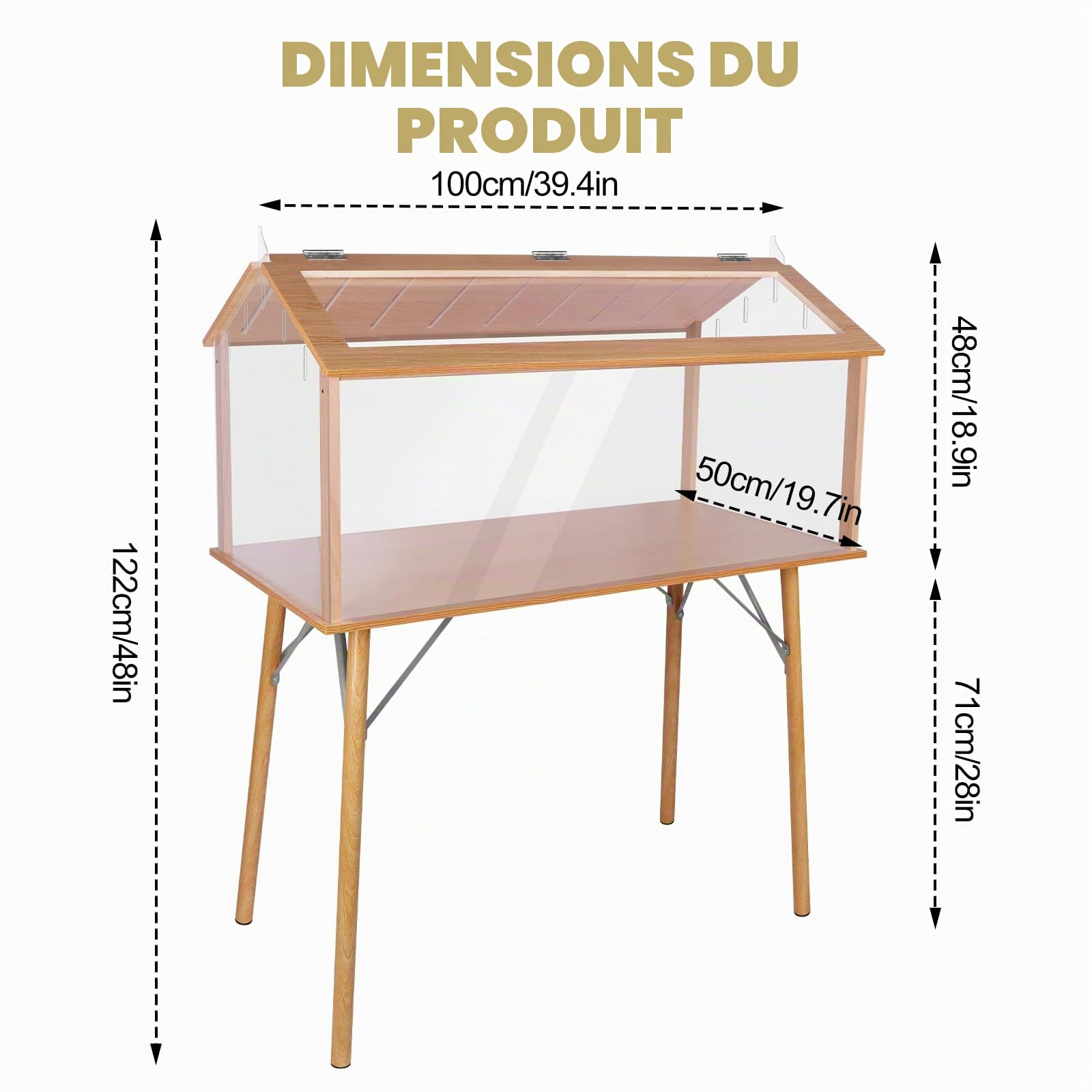 Kalolary Grande Cage pour Hamsters, 101,6 cm x 121,9 cm Maison et Habitat pour Hamsters Couvercle Ouvrable Résistant aux Morsures avec Fenêtre Transparente pour Gerbilles Naines Chinchilla