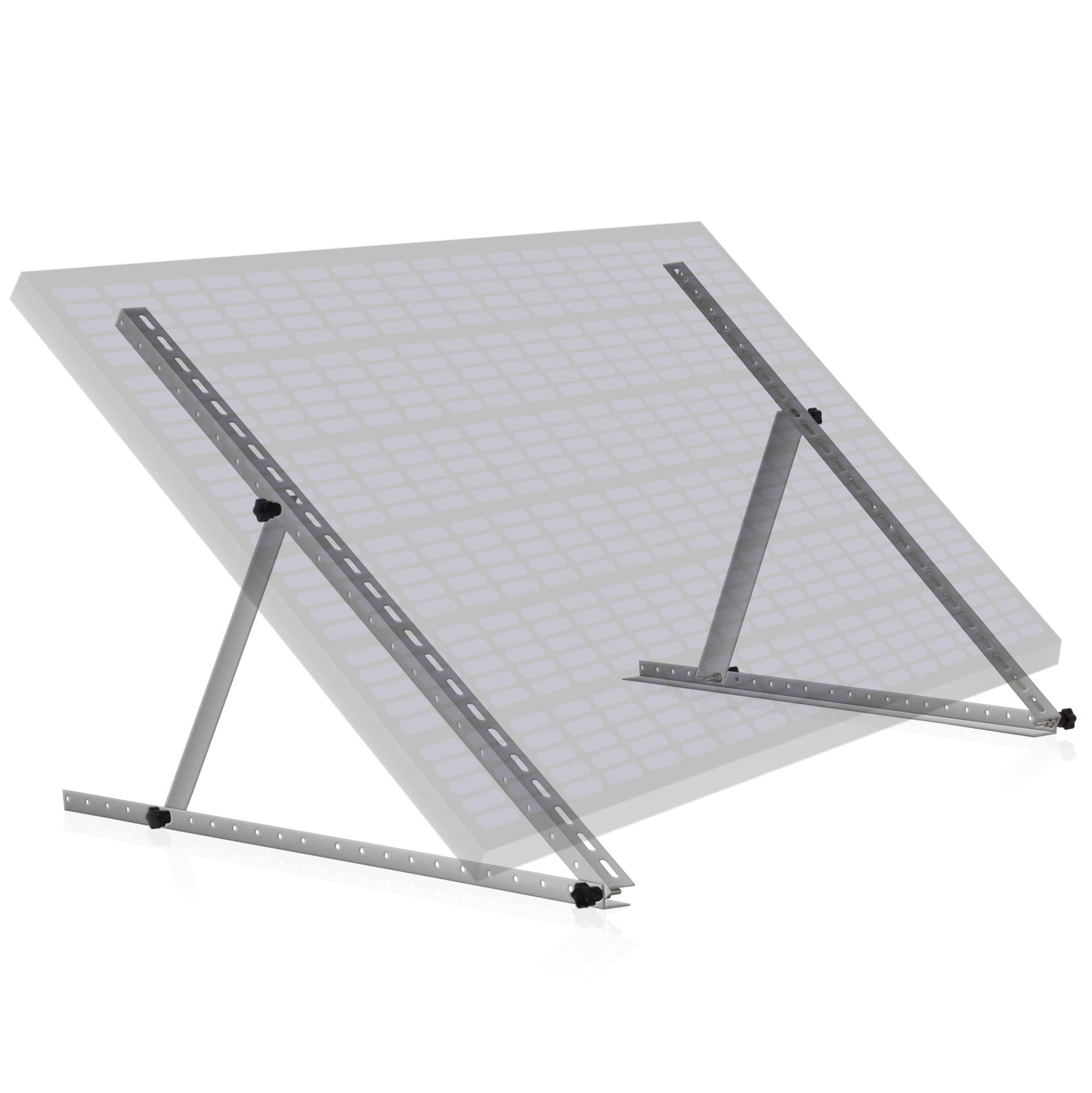Zelsius Universal Solarmodul Halterung Set mit verstellbarem Winkel von 0 bis 90° | 114 x 3 x 3-114 cm | Panelhalterung, Aluminium Montageset für ein Panel | Befestigungsset, Solarmodulbefestigung