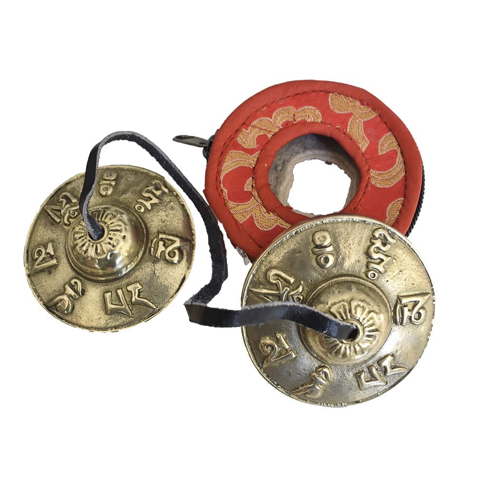 singing bowl Nepal Handmade Tingsha Bells Yoga Meditation Chimes Cymbals Mindfulness Intruments (OM)