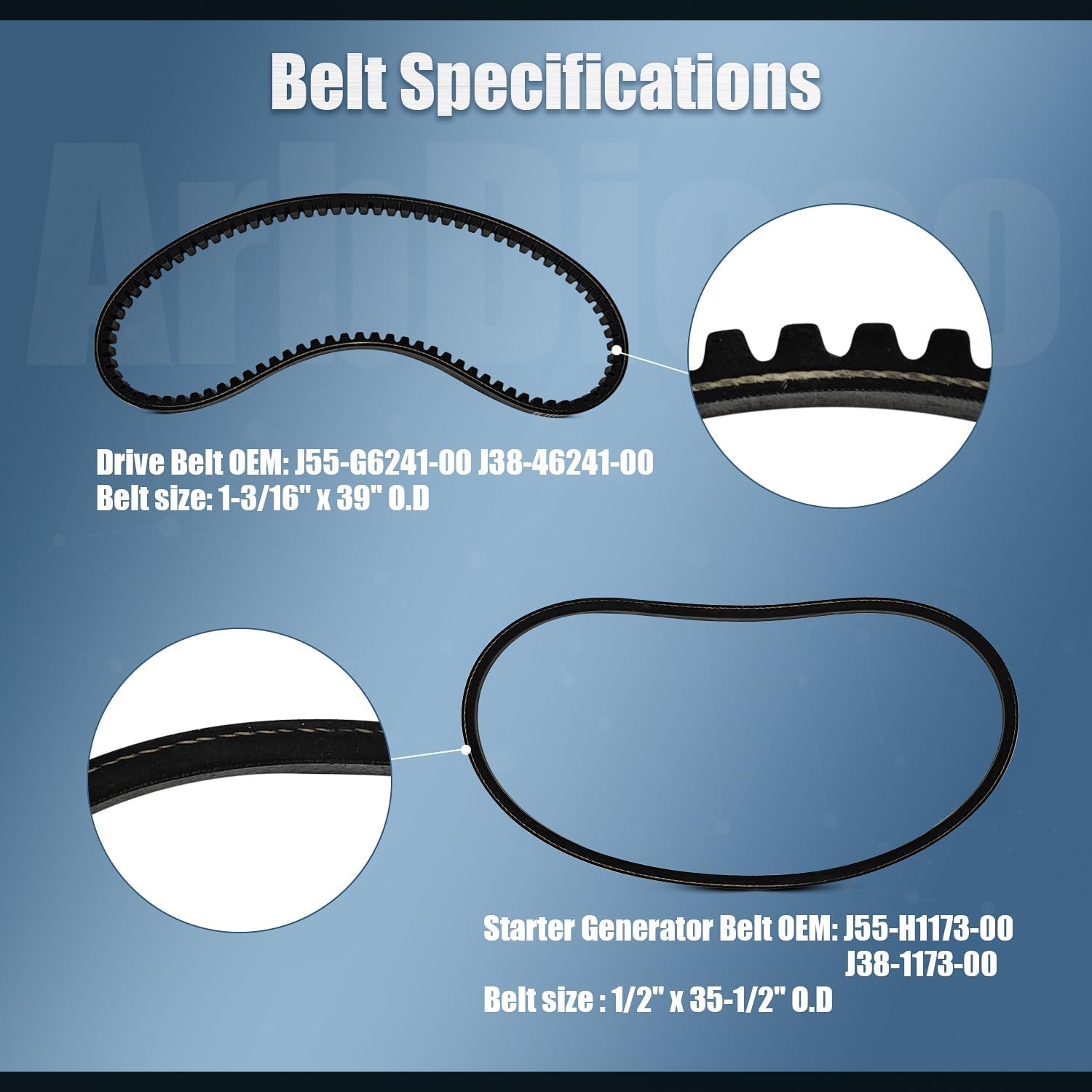 Secondary Driven Clutch W/Belts Compatible with Yamaha Golf Cart G29 YDRA Drive 2007-2016, YTF Adventure Sports drive 2007-2008, Drive2 DR2A CAM 2017-up, JW8-G6202-26-00 JW8-G6202-22-00