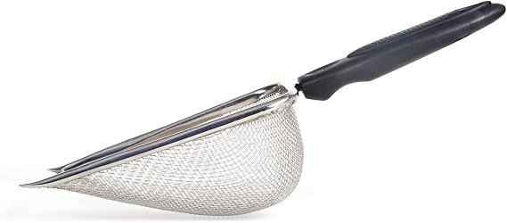 REPTI ZOO Reptile Sand Stainless Steel Fine Mesh Reptile Substrate Metal Sand Shovel Terrarium Substrate Long-Lasting Litter Cleaner Corner Scoop