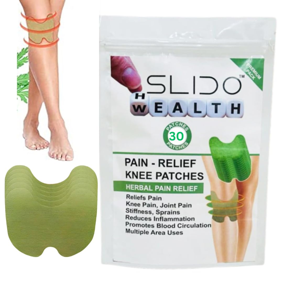 SLIDO™ Herbal Knee Pain Relief Patches | Inflammation Patch Sticker | Instant Relief from Pain | Joint Pain Relief Products with Natural Wormwood Extract Patch (30 PATCHES)