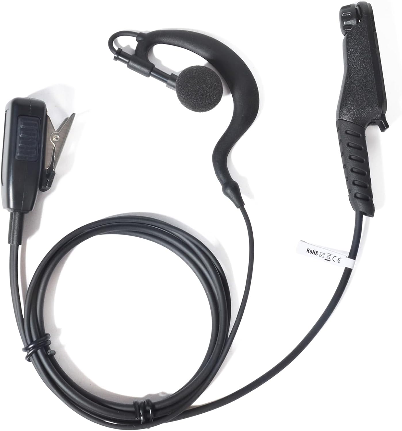 G-Shape 2-Way Radio Earpiece with PTT Mic for Motorola R7 ION MXP600 | Surveillance Walkie Talkie Headset for Security & Law Enforcement
