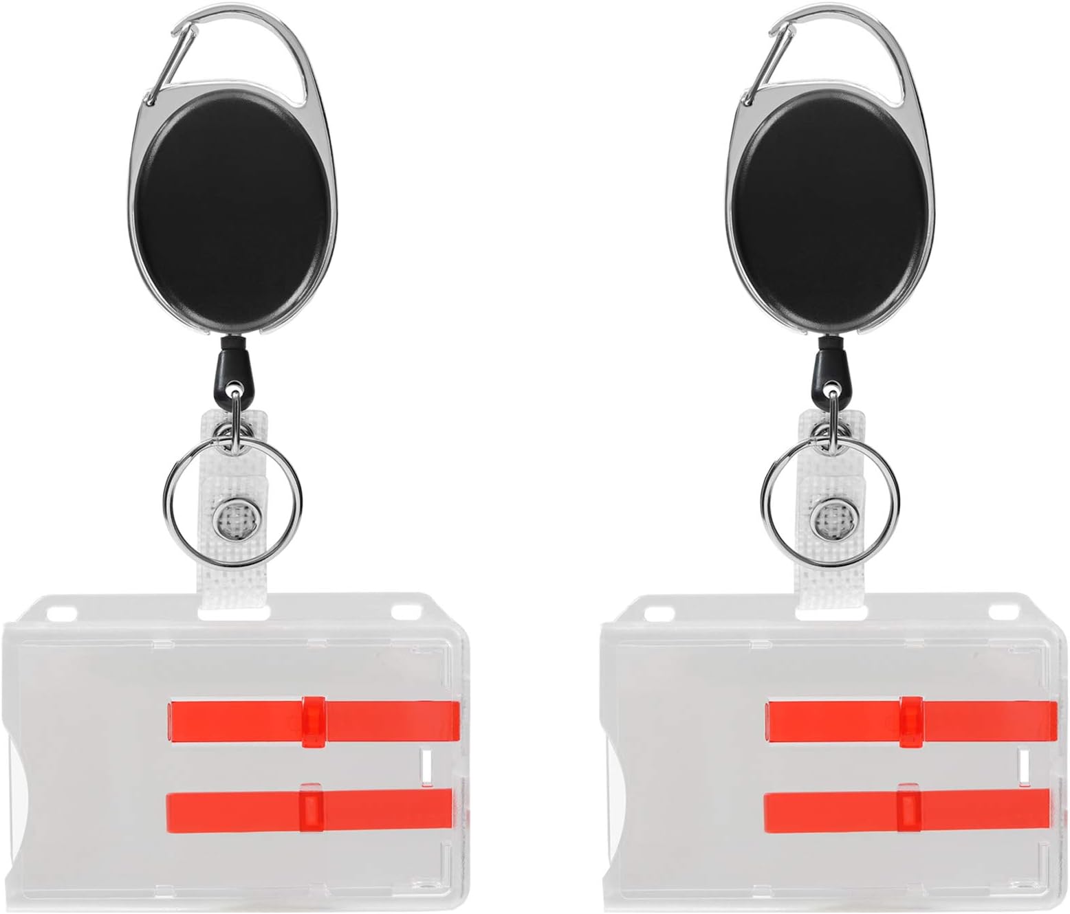Kartenhalter Mit Schieber Für 2 Karten – Transparent Matt, Aus Bruchfestem ABS, Innenmaß 85x54 Mm