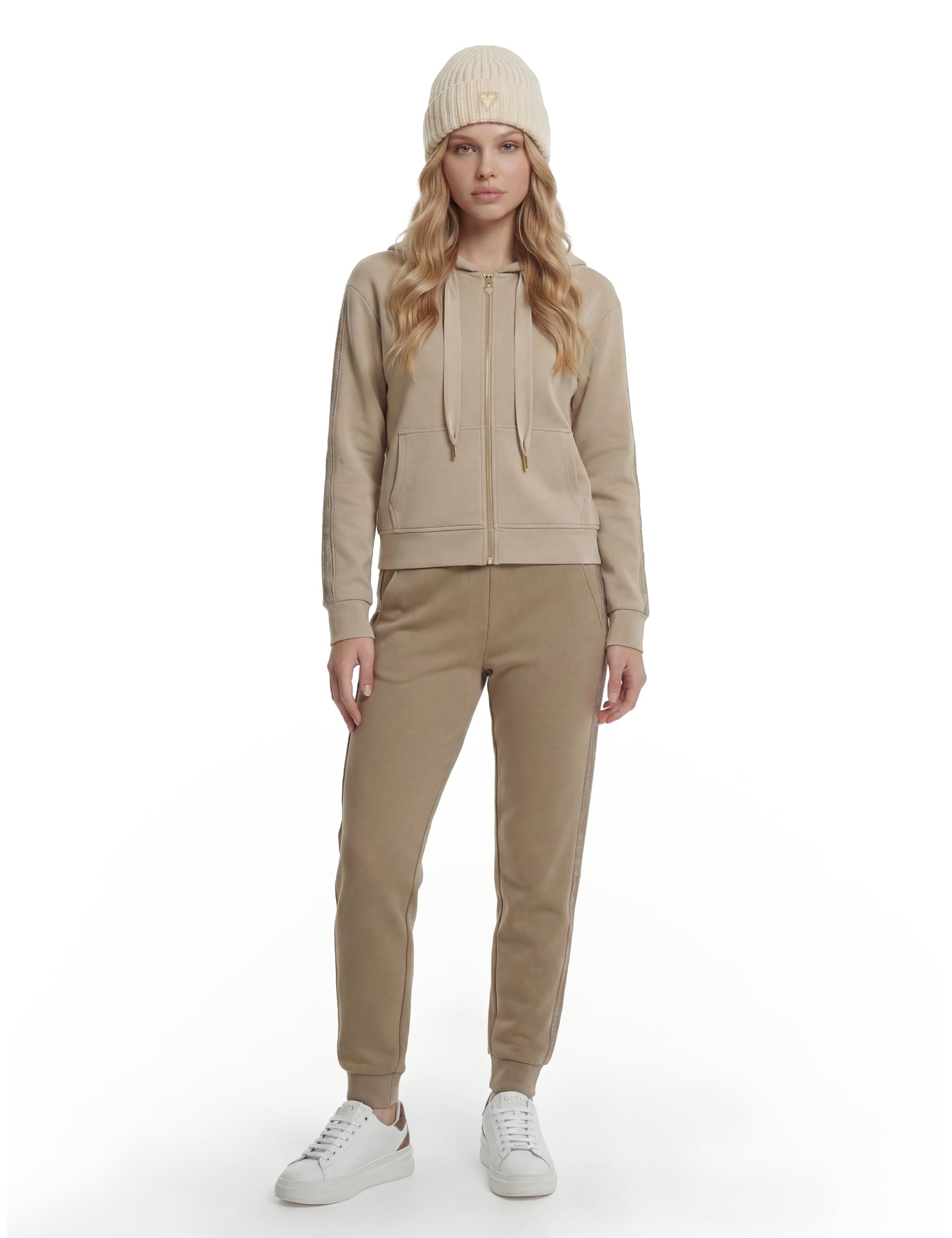 Guess Donna Felpa Full Zip Hooded Victoire Scuba Zipp