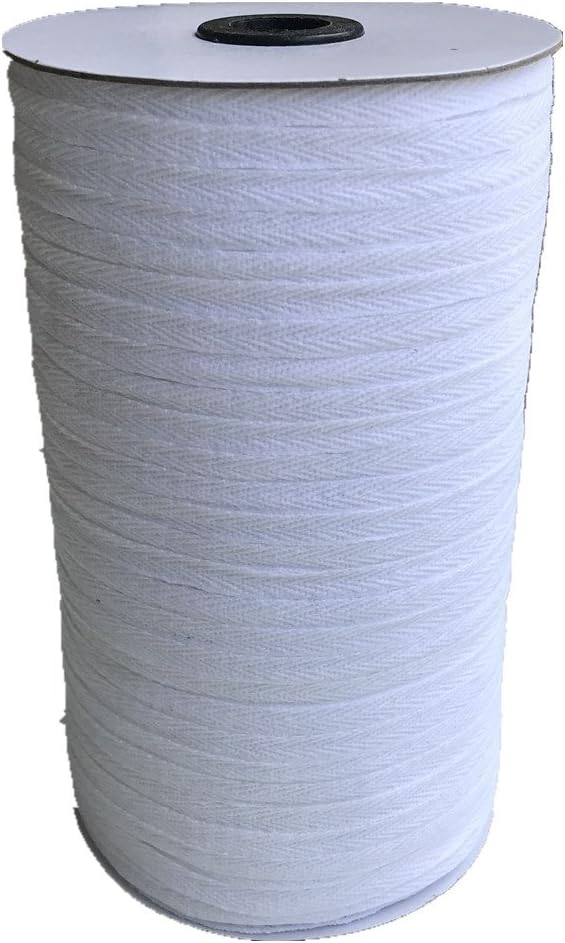 - QIANF 100% Cotton White Twill Tape 1/4" Wide 300 Yards Roll Herringbone Tape