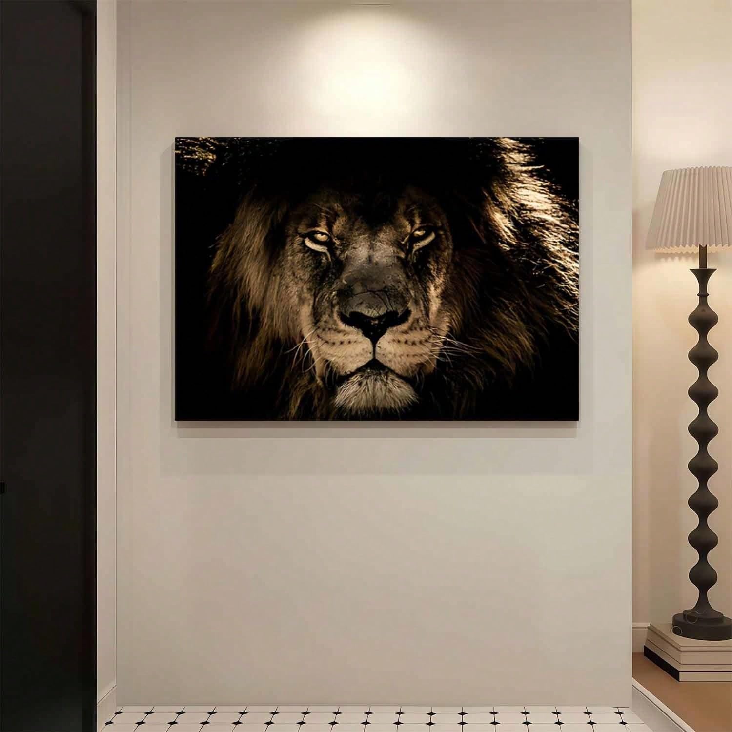 TZKBDMA Canvas Poster Print Wall Art, Featuring A Stunning Poster. This Modern Lion Canvas Artwork For Decorating Rooms(80x120cm/Without frame)
