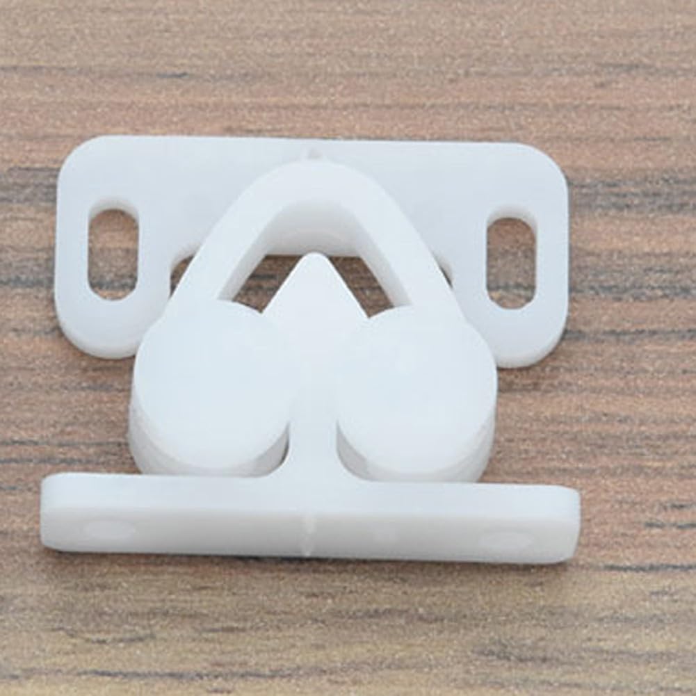 3Pcs bianco Marine Barca Ball Catch Door Cabinet Spring Back Plate Roller Latch Plastic Catches Cabinet Hardware