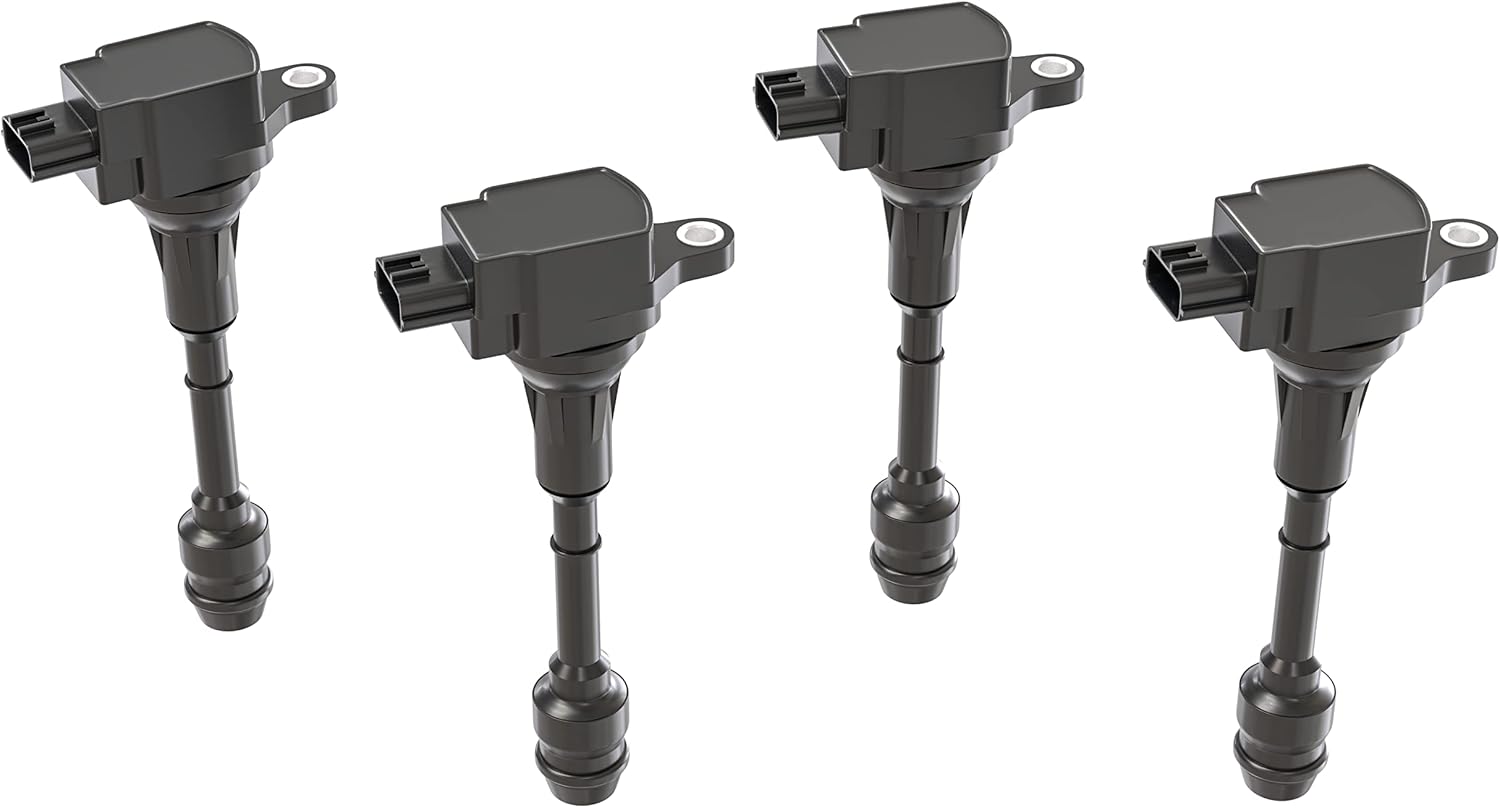 Ignition Coil Pack Set of 4 Compatible with Nissan Vehicles 2002
