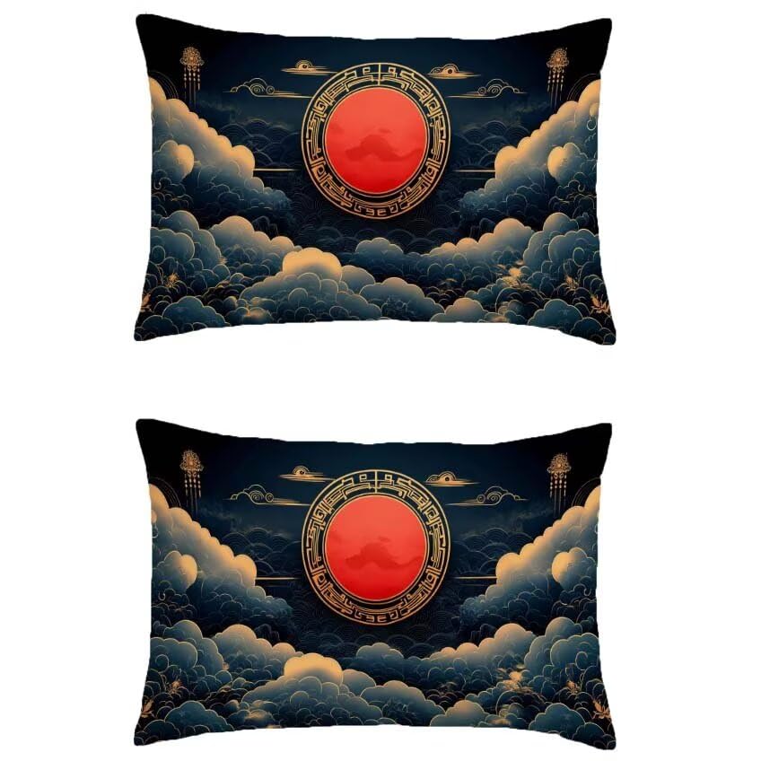 Coussin extérieur imperméable 70x90cm orange brûlée et turquoise résistant