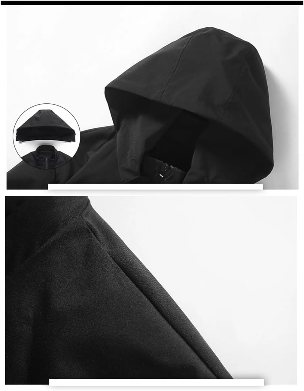 DBFBDTU Men Lightweight Hooded Zippers Jacket Solid Color Long Sleeves Thin Coats Windbreaker