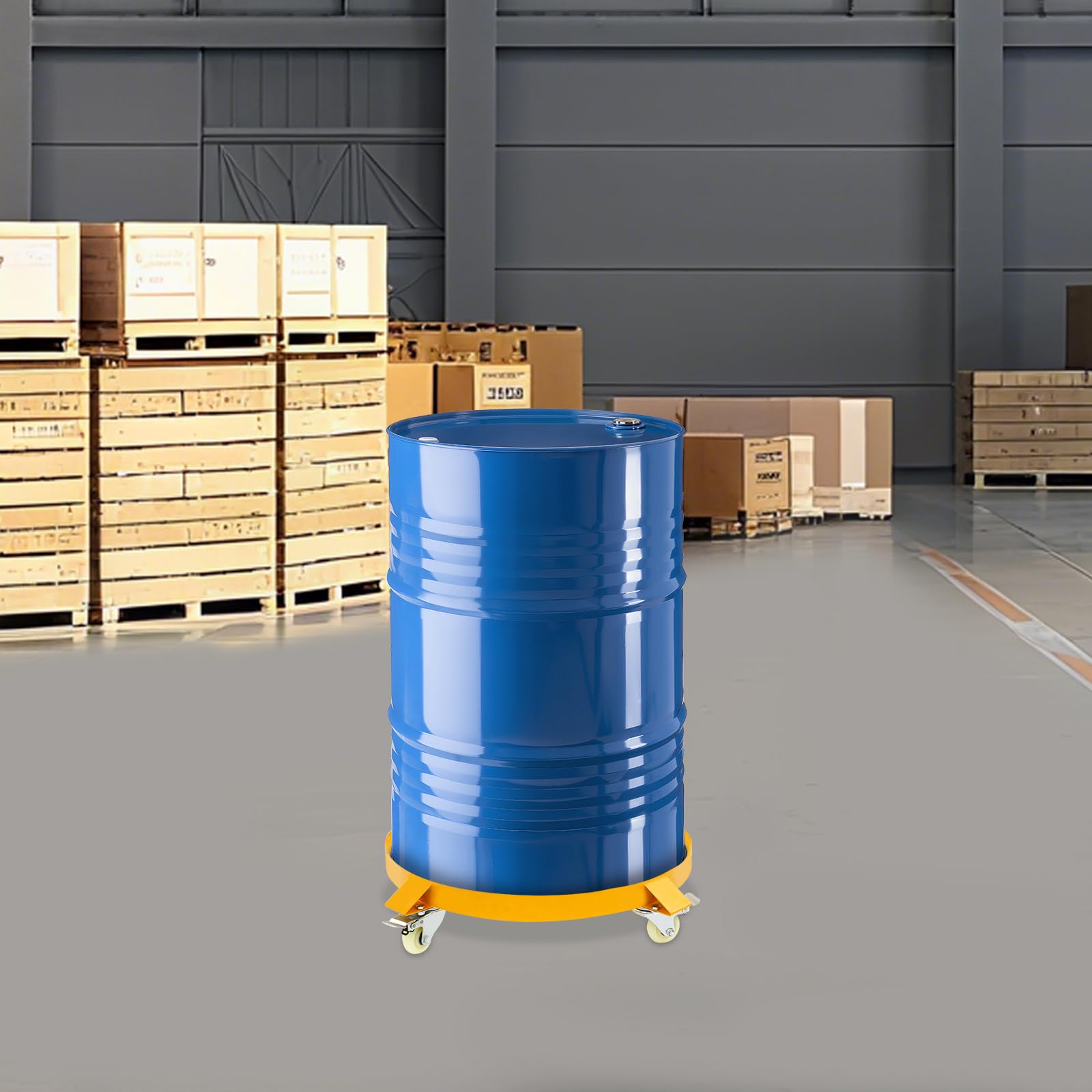 Carrello a barile, carrello a barile, con ruote girevoli, carrello per il trasporto a tamburo, portata 120 kg, carrello con 4 ruote universali, per garage, magazzini, fabbriche, banchine e molto altro