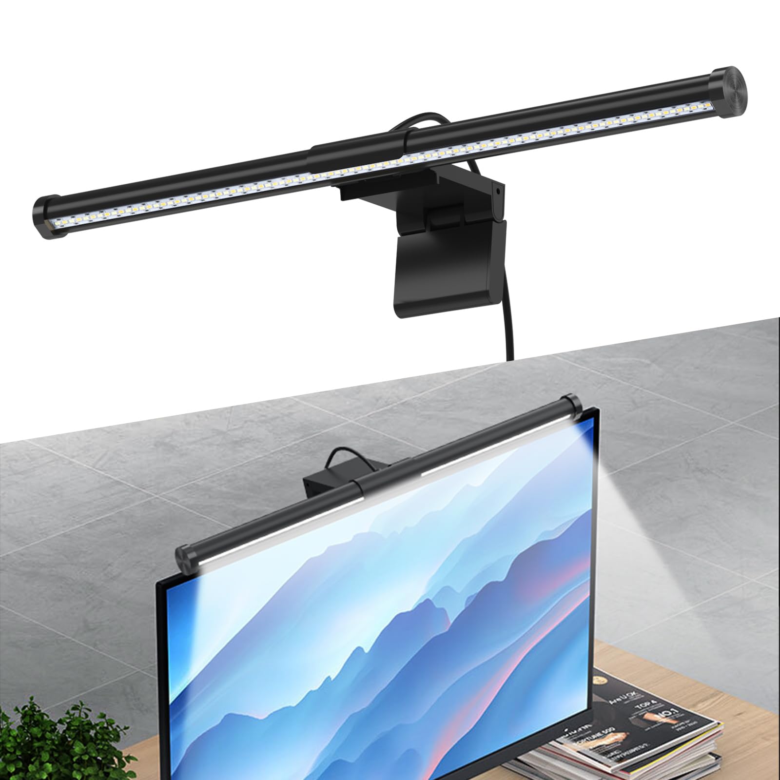 LED Lampe Écran PC, USB Monitor Light Bar avec Contrôle Tactile, 5 Luminosité et Température de Couleur Réglable, Soins Oculaires Pour Bureau Gaming Lecture Maison Cadeau Pratique Réfléchie