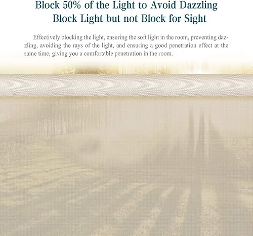 Miniatura 4 de LETAU Persianas solares sin cordones, protección UV mejorada con filtro de luz, ignífugas, a prueba de agua, beige, persianas enrollables