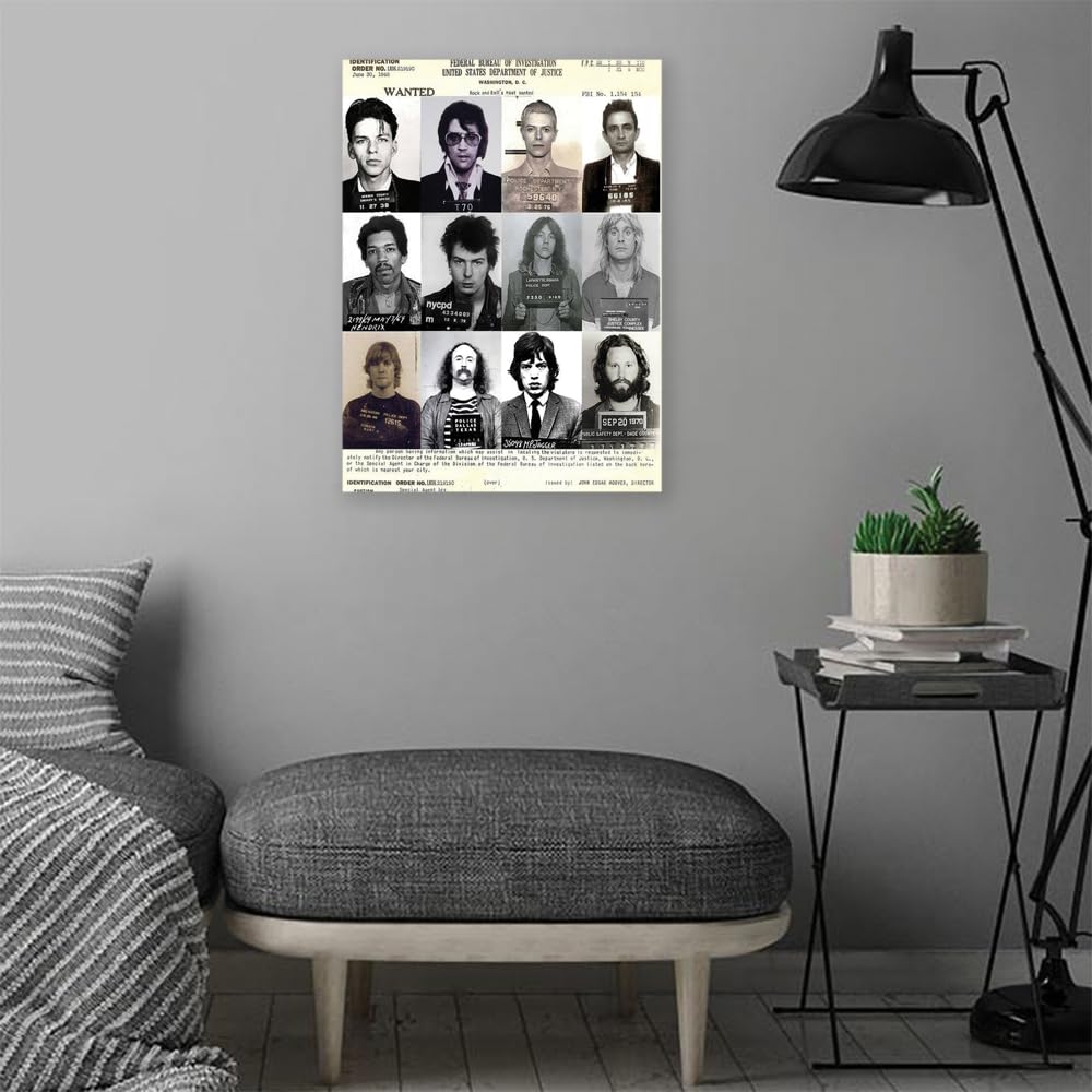 VERRE ART Printed Framed Canvas Painting for Home Decor Office Wall Studio Wall Living Room Decoration (14x22inch Wrapped) - Rock and Roll's Most Wanted