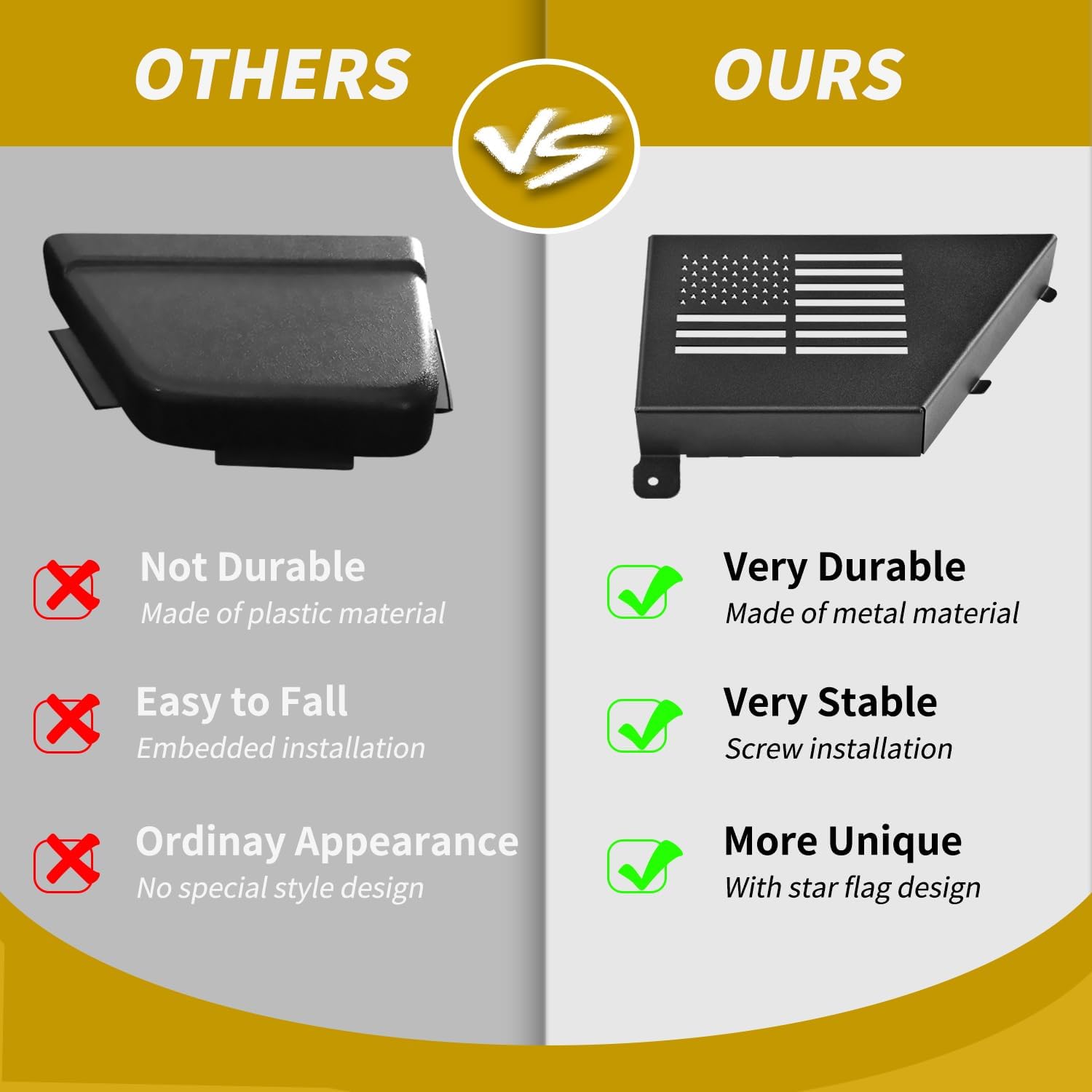 Metal Rear Door Storage Boxes Compatible with 2007-2018 Jeep Wrangler JK JKU 2/4 Door, 2 Packs Rear Door Side Insert Organizer Pockets for Jeep Saggy Net Replacement(Black)