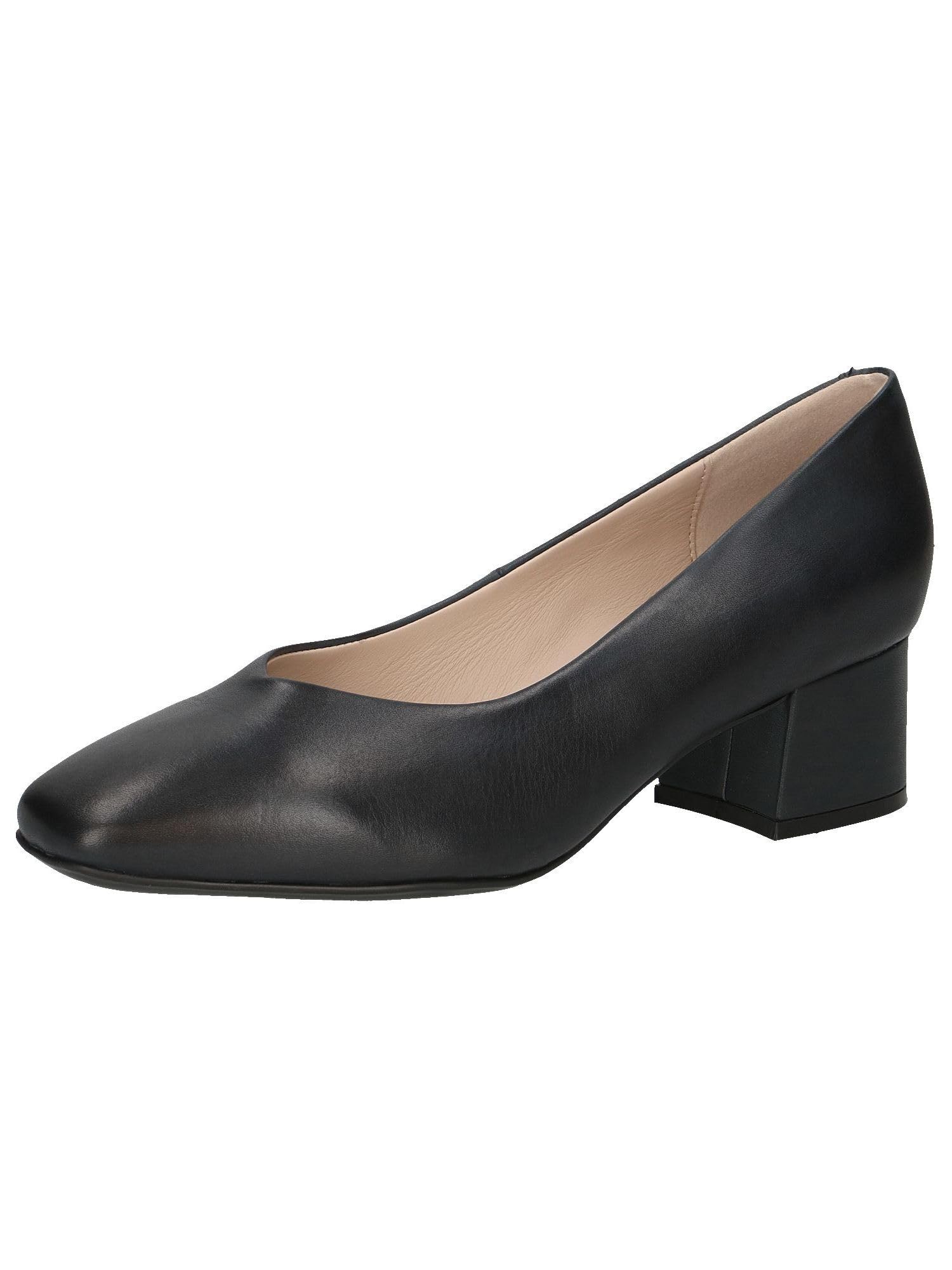 CAPRICE Women Pumps Leather Low Heel, Blue (Ocean Nappa), 7.5 UK