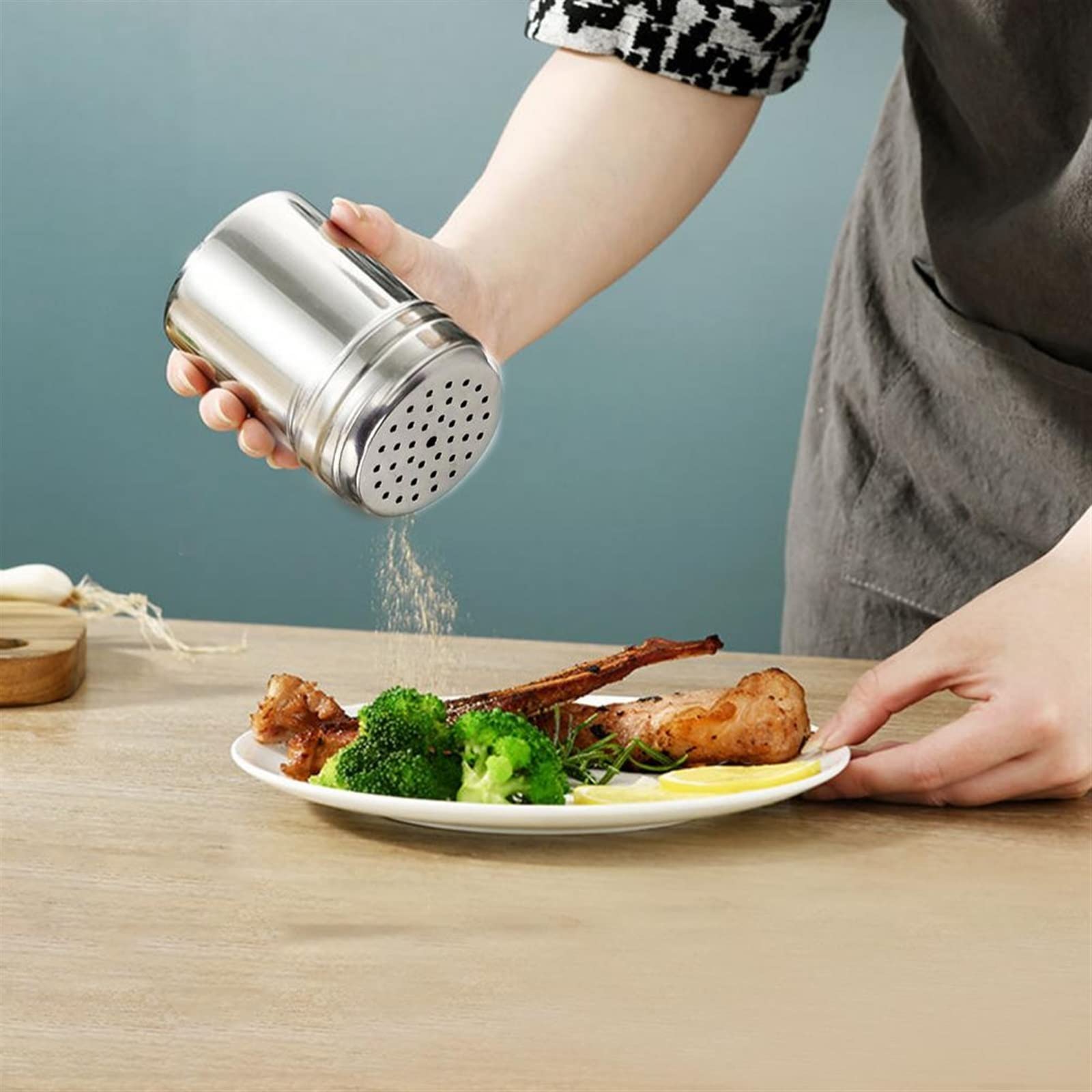 Tarro de condimento, dispensador de condimentos, tarro de condimento de acero inoxidable, salero, azucarero, botella de pimienta, cubierta giratoria, soporte for palillo de dientes, lata de almacenami