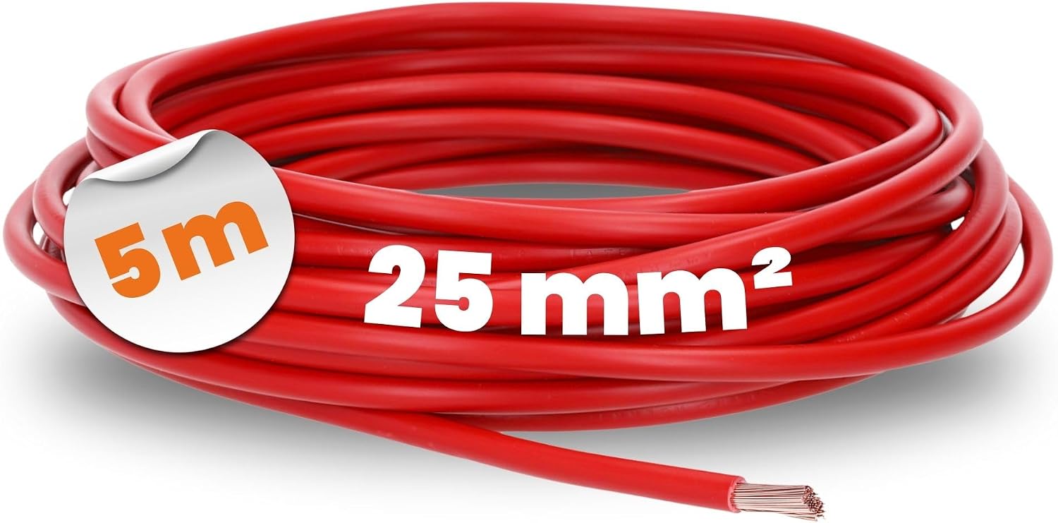 Câble Électrique Lapp H07V-K 25mm² - 5m, Rouge