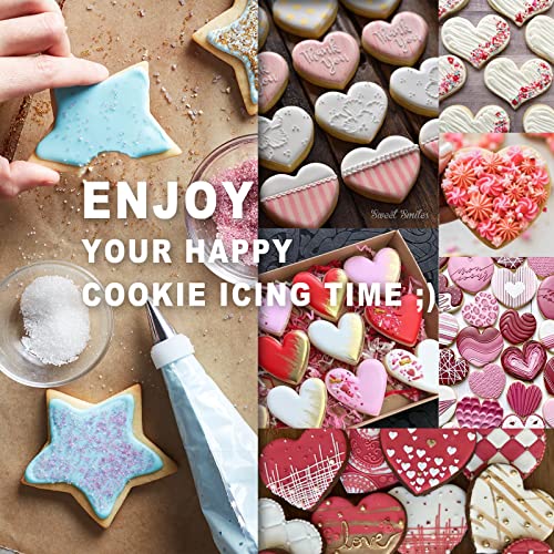 Cookie Decorating Supplies Kit 82Pcs With Storage Box, Sugar Cookies Turntable Set With 6 Piping Tips and Bags, Scribe Needle, Brush, Ideal Beginner Decorator Lover Kids Gift Valentine Halloween - Thumbnail 6
