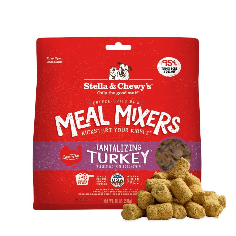 Stella & Chewy's Freeze-Dried Raw Tantalizing Turkey Meal Mixers Dog Food Topper, 18 oz. Bag