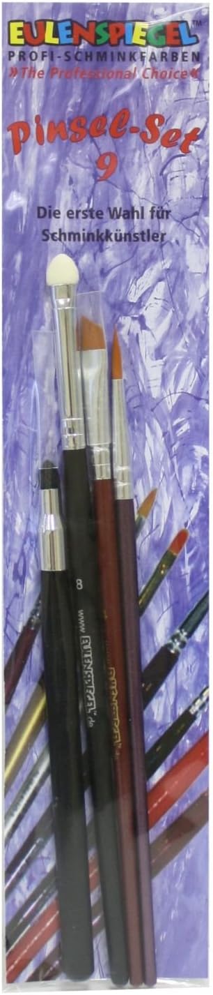 Eulenspiegel 955598 – kwastenset 9, 4-delige set, make-up, carnaval, Halloween, themafeest