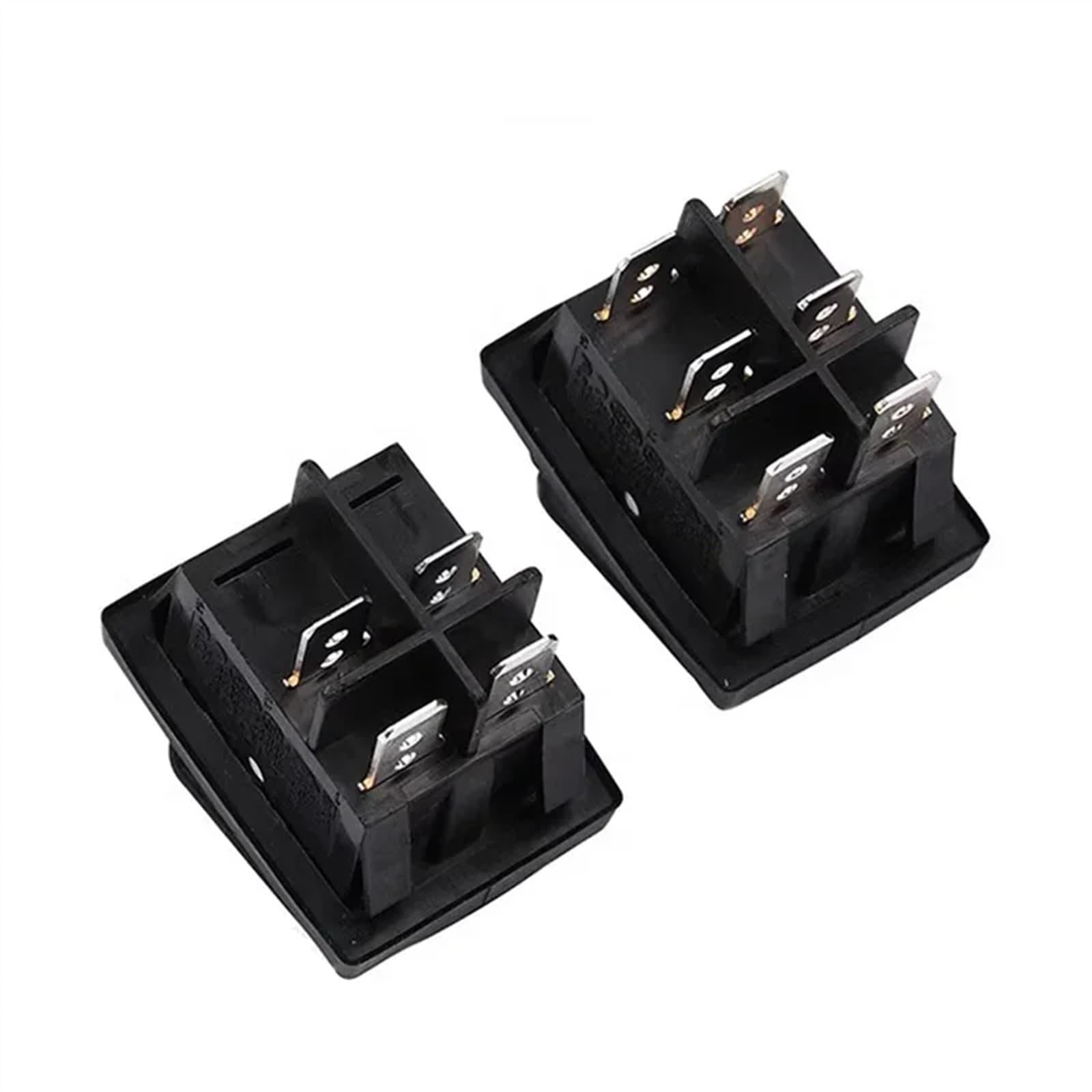 Wodoodporny przełącznik kołyskowy 12 V, 4-pinowy, 6-biegunowy, 16 A, 250 V, 30 x 22 mm, czerwone światło LED, 220 V, KCD4-201, DPST, 5-częściowy (6PIN LED żółty 220V)