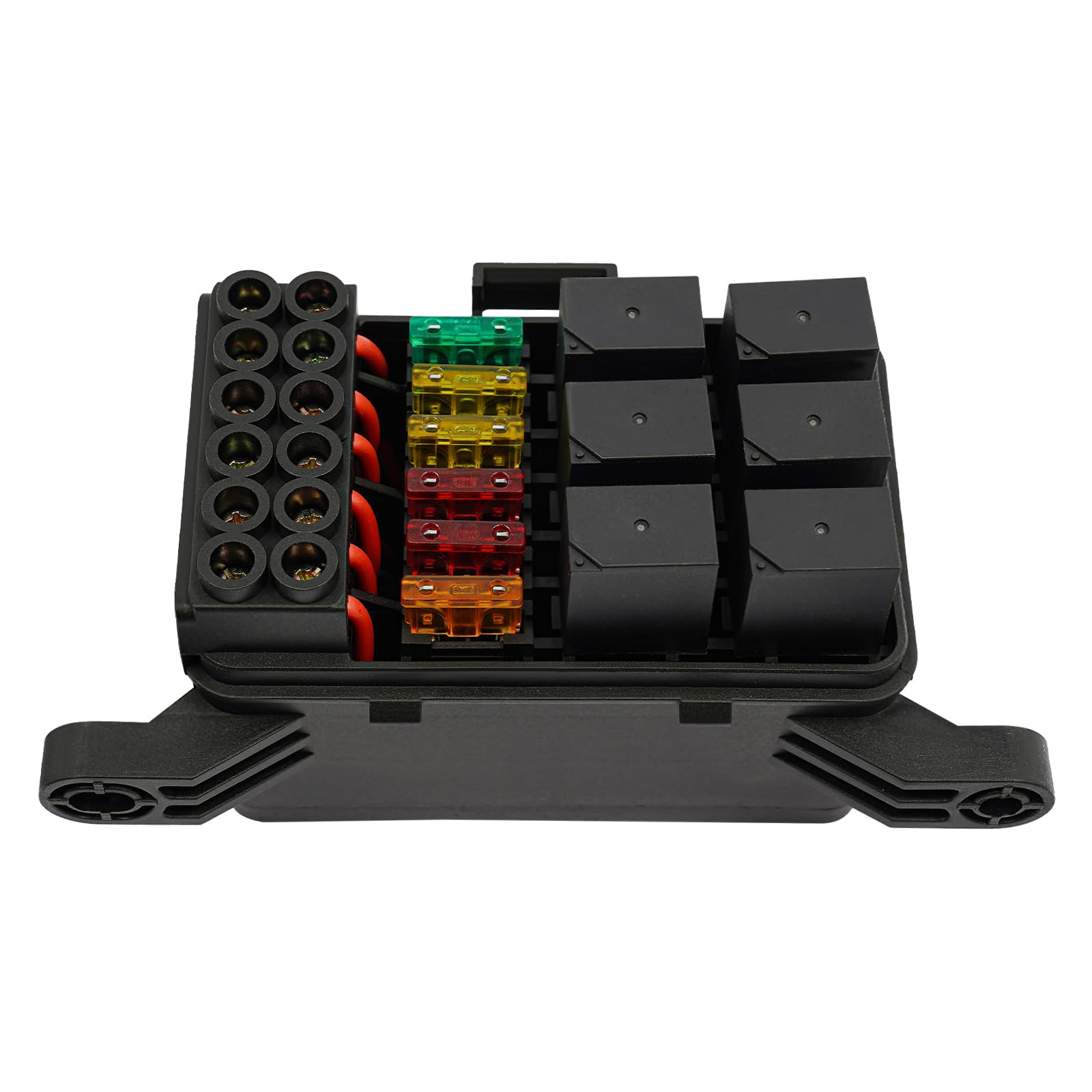 Panel de interruptor de 6 marchas con función de atenuación automática de 720 W, panel de conmutación universal, sistema de relé de control de circuito, para coche, camión, barco, ATV, color verde