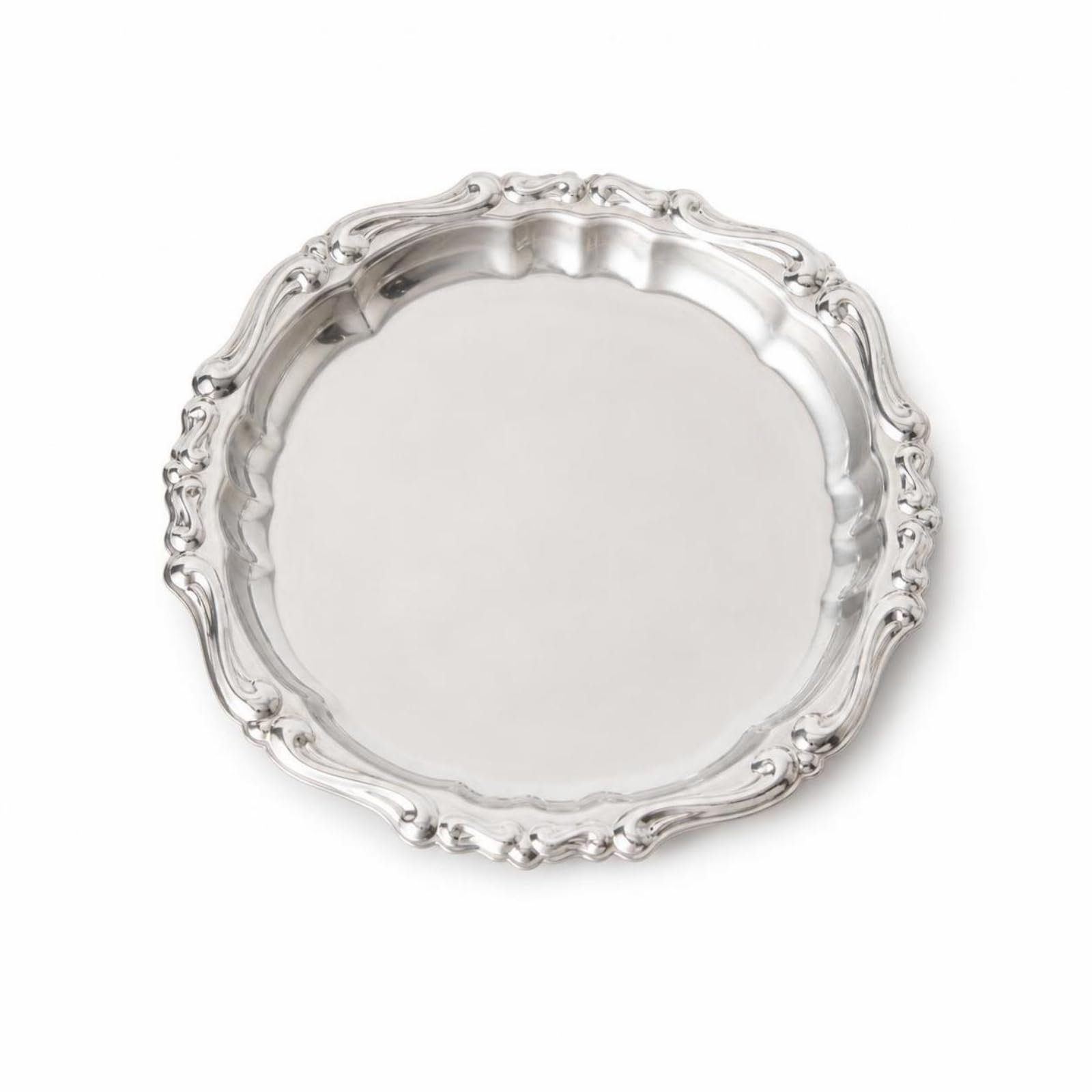Sottobicchiere in Acciaio Inox Resistente Sottotazza in Metallo Durevole Poggiabicchiere per Collezionisti, Caffetteria, 11 Cm, Barocco